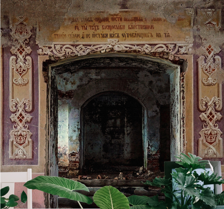 Fotobehang steden en landen vervallen retroarchitectuur - TenStickers