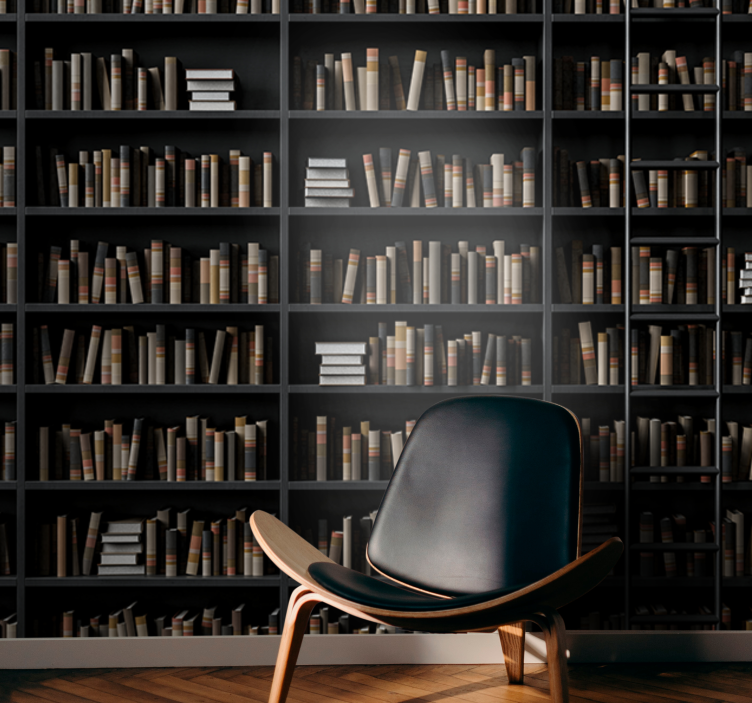 Fotobehang stenen bibliotheek boek assortiment - TenStickers