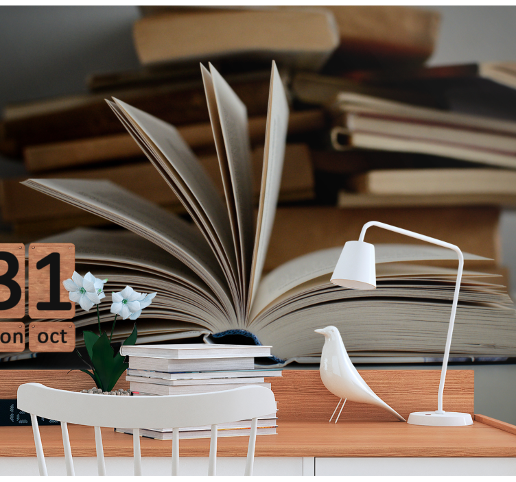 Fotobehang tekst open boek scene - TenStickers