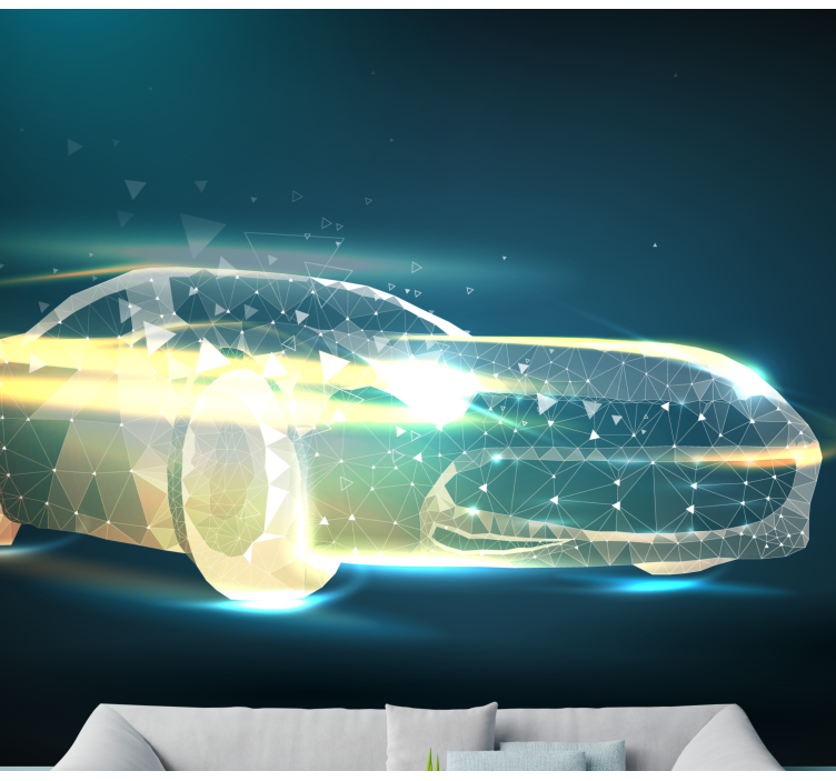 Fotobehang voertuigen geometrische auto beweging - TenStickers