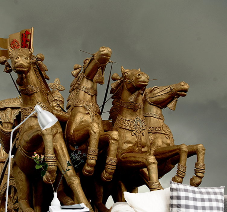 Fotobehang voertuigen historische strijdpaarden - TenStickers
