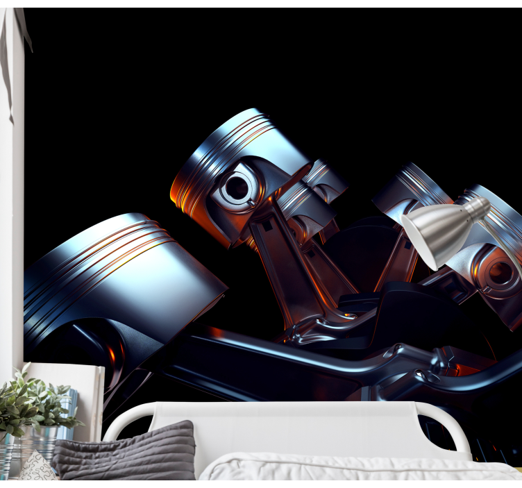 Fotobehang voertuigen motoronderdeel detail - TenStickers