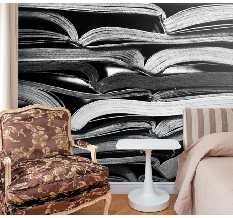Gestapelde open pagina's fotobehang ander print - TenStickers