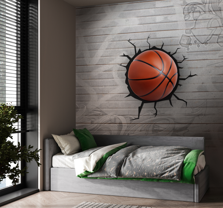 Graffiti baskebal cartoon fotobehang - TenStickers