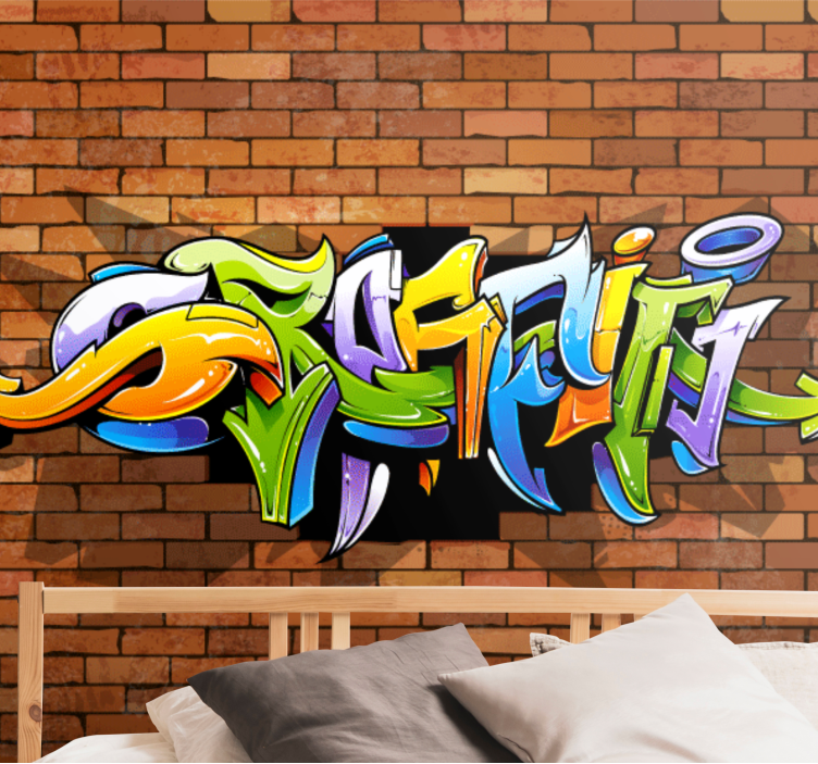 Graffiti fotobehang kleurrijke stedelijke lettering - TenStickers