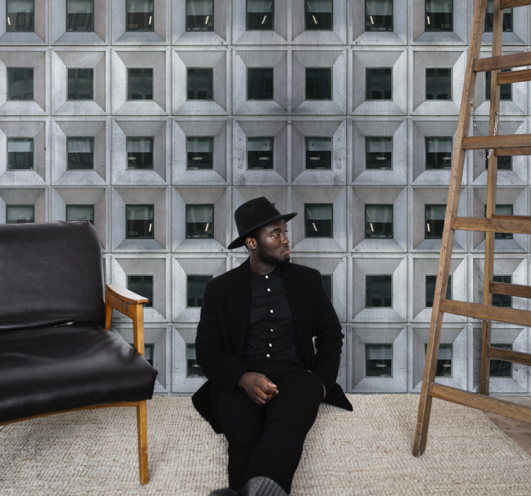 Grijs fotobehang brutalisme architectuur - TenStickers