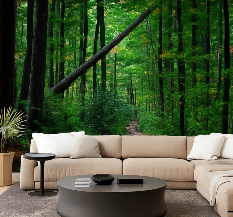 Groen bosontwerp foto behang jungle - TenStickers