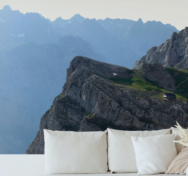 Groots berguitzicht foto behang bergen - TenStickers