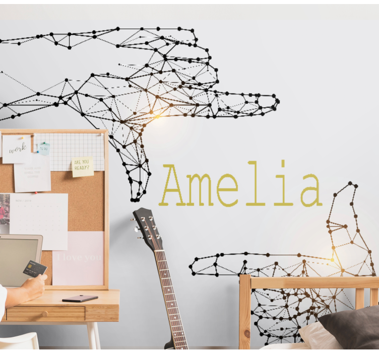 Interactief handgebaar gepersonaliseerd fotobehang - TenStickers