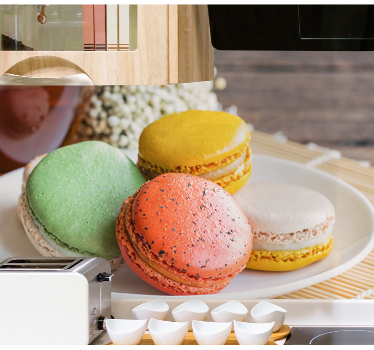 Kleurrijke macarons verrukken fotobehang tekst - TenStickers