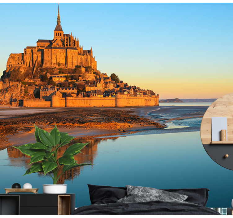 Mont saint michel fotobehang stad - TenStickers