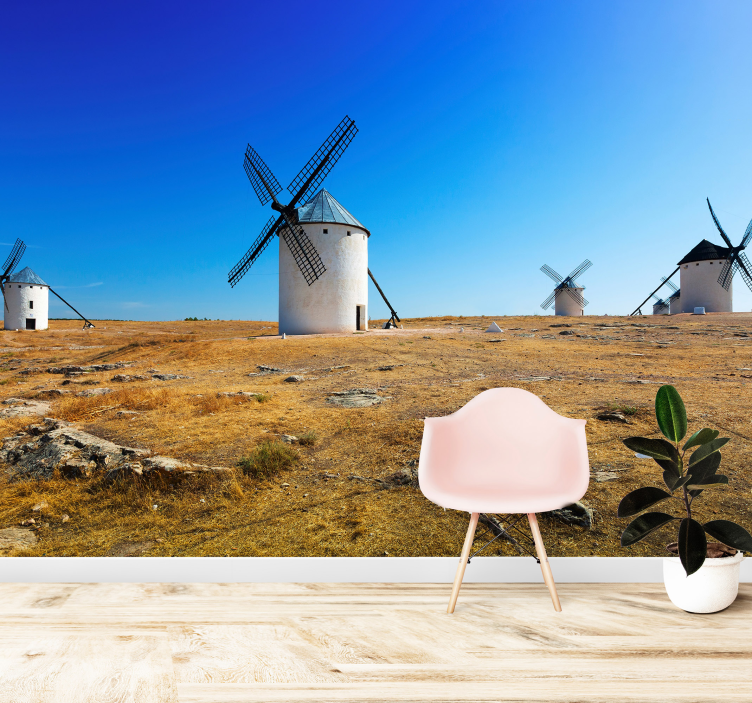 Windmolenlandschap fotobehang landschap - TenStickers