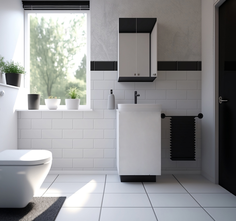 Witte tegels Fotobehang met textuur - TenStickers