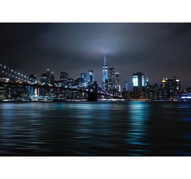 New York fotobehang in de nacht - TenStickers