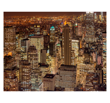 New York fotobehang nachtvisie - TenStickers