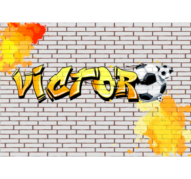 Fotobehang tienerkamer Voetbal graffiti - TenStickers