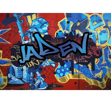 Slaapkamer fotobehang Graffiti aangepaste naam - TenStickers