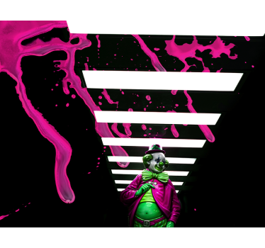 Clown in roze graffiti fotobehang - TenStickers