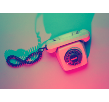 Retro telefoonontwerp graffiti fotobehang - TenStickers