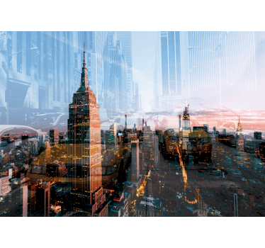 Skyline van de staat empire foto behang New York - TenStickers