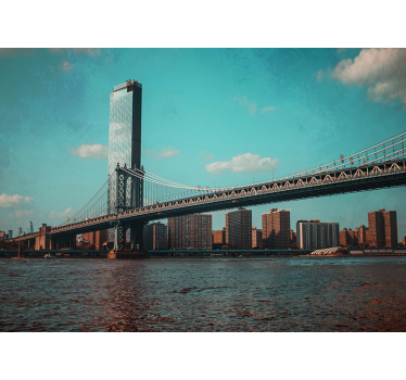 Perspectief van de brooklyn bridge foto behang New York - TenStickers