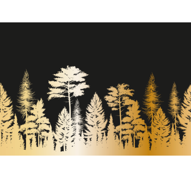 Rustieke boomsilhouetten foto behang bos - TenStickers