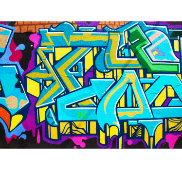 Graffiti fotobehang vrolijke stedelijke expressie - TenStickers
