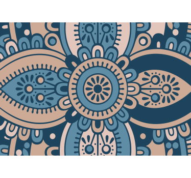 Bloemenmandala patroon fotobehang lijnen - TenStickers