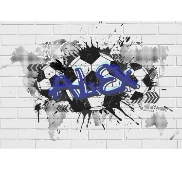 Urban foto behang Voetbal graffiti - TenStickers