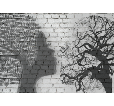 Fotobehang kunst vrouw silhouet profiel - TenStickers