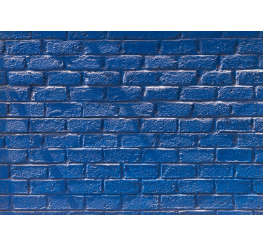 Fotobehang bakstenen met textuur in azuurblauw - TenStickers