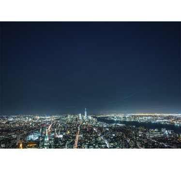 Foto behang new york skyline nachtaanzicht - TenStickers