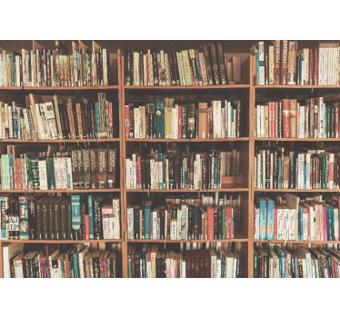 Fotobehang kunst boekenplank met literatuur - TenStickers