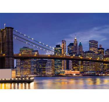 Foto behang new york brooklyn bridge stadsgezicht - TenStickers