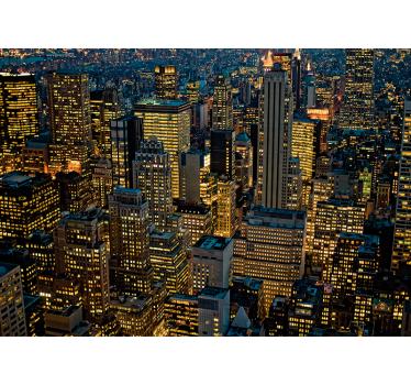 Foto behang new york stadsskyline nacht - TenStickers