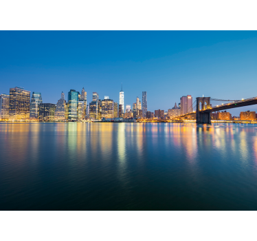 Foto behang new york brooklyn bridge stedensilhouet - TenStickers