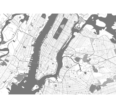 Foto behang new york gedetailleerde kaart van new york - TenStickers