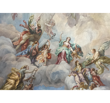Fotobehang klassieke kunst hemelse figuren boven - TenStickers