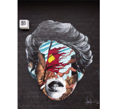 Graffiti fotobehang fragmented human profile - TenStickers
