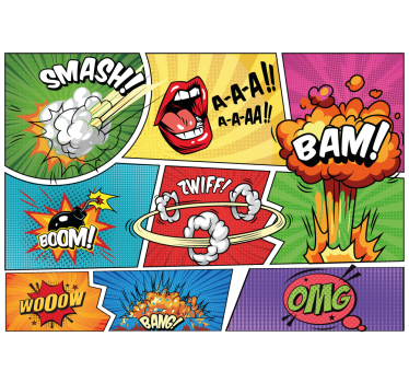 Graffiti fotobehang stripboek actie - TenStickers