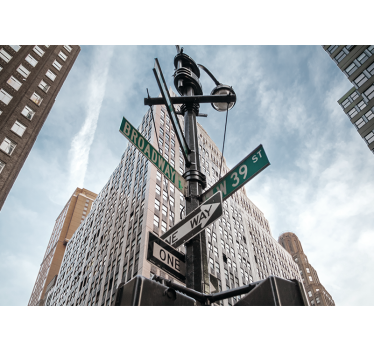 Foto behang new york broadway straatnaamborden - TenStickers