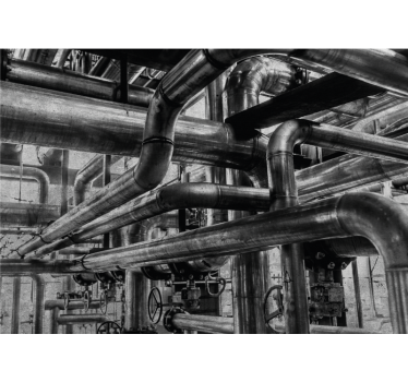 Fotobehang lijnen industriële pijpenpatronen - TenStickers