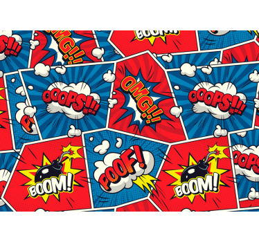 Graffiti fotobehang met strippratende tekstballonnen - TenStickers