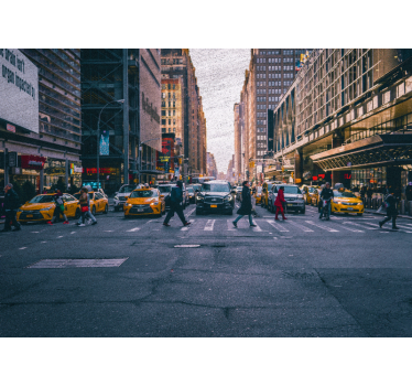 Foto behang new york drukke straat van new york - TenStickers