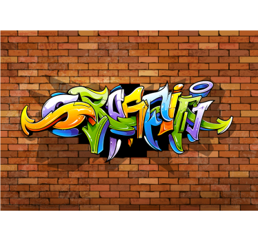 Graffiti fotobehang kleurrijke stedelijke lettering - TenStickers