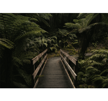 Behang bos timberbrug wandelpad - TenStickers