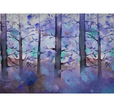 Foto behang bos serene bos silhouet - TenStickers