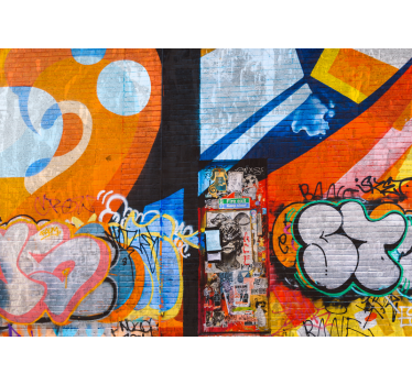 Graffiti fotobehang levendige stedelijke tags - TenStickers