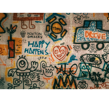 Graffiti fotobehang kleurrijke straatkunst - TenStickers