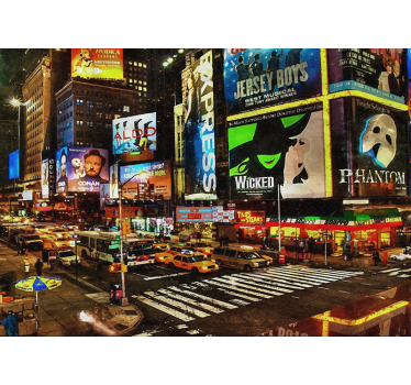 Times square-briljantie foto behang New York - TenStickers